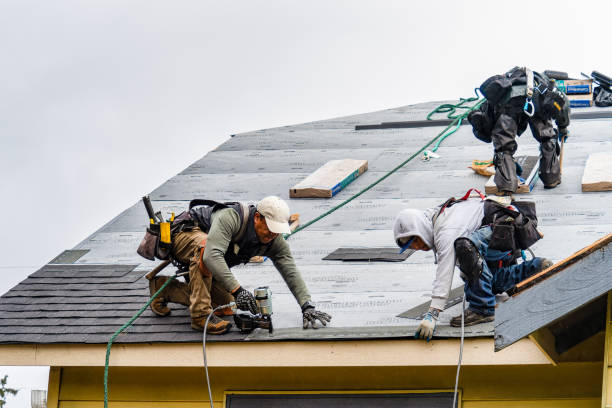 Professional Gutter Installation technician working in Rock City Falls, NY